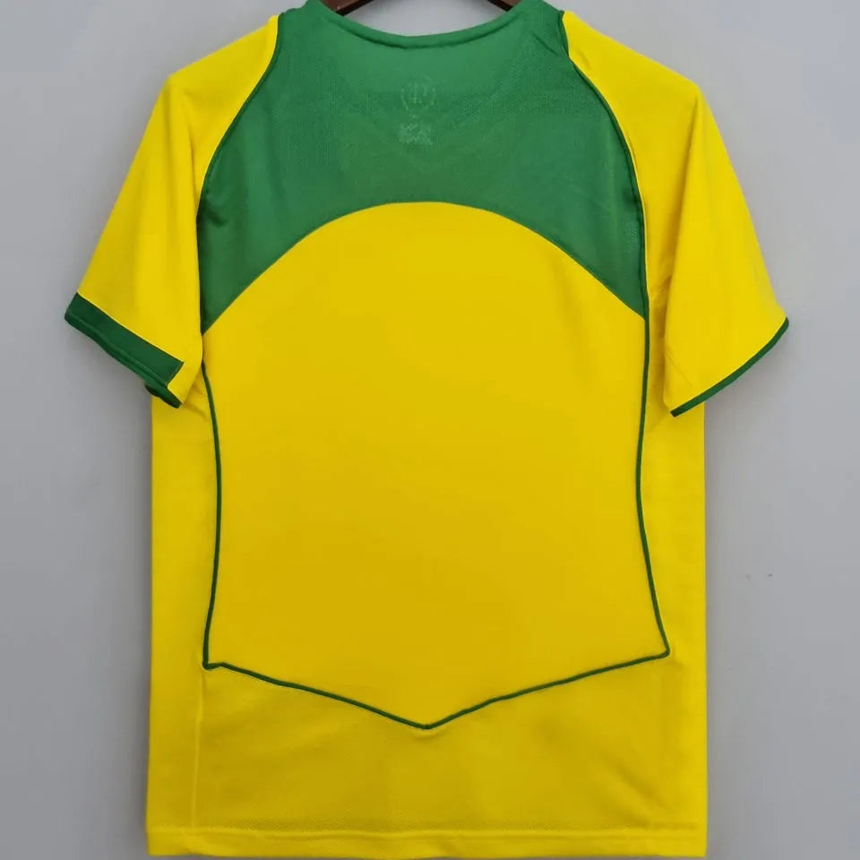 2004/06 Brazil Home Yellow Retro Soccer Jersey Back