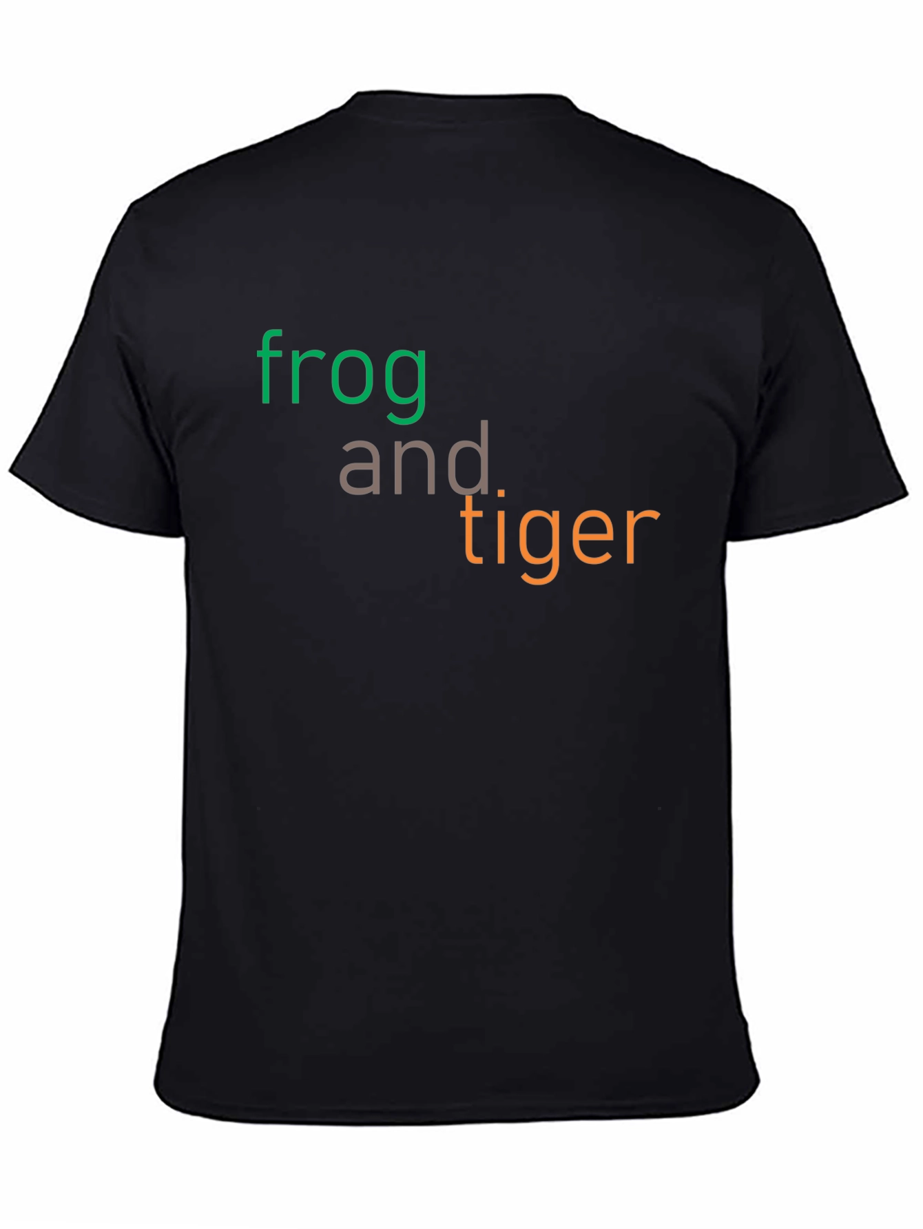 Frog and Tiger Graphic Tee - Black Cotton T-Shirt