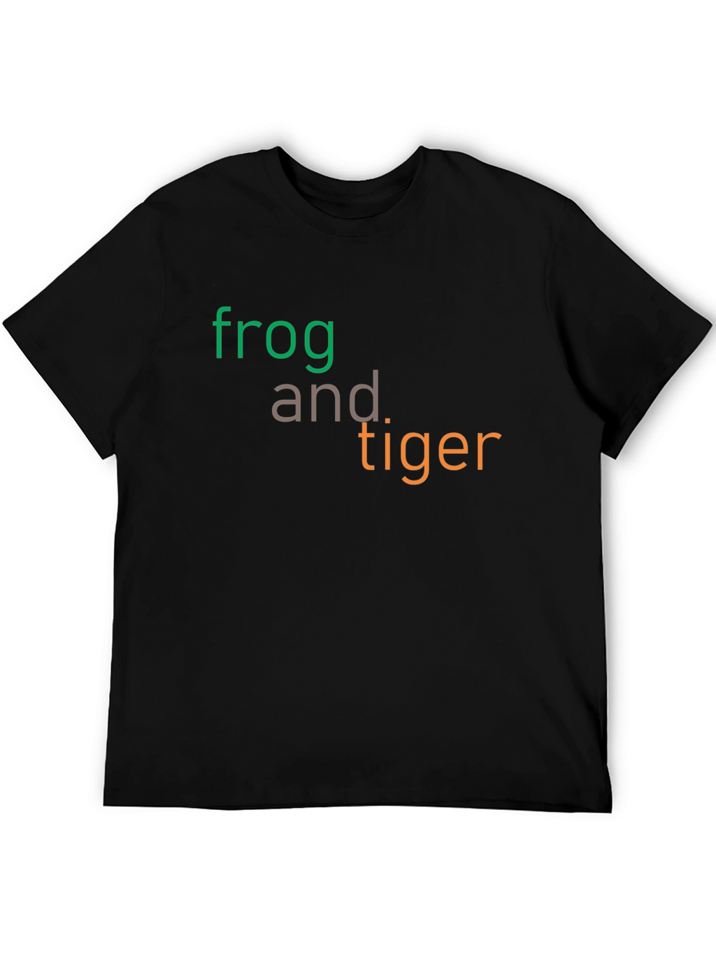 Frog and Tiger Graphic Tee - Black Cotton T-Shirt