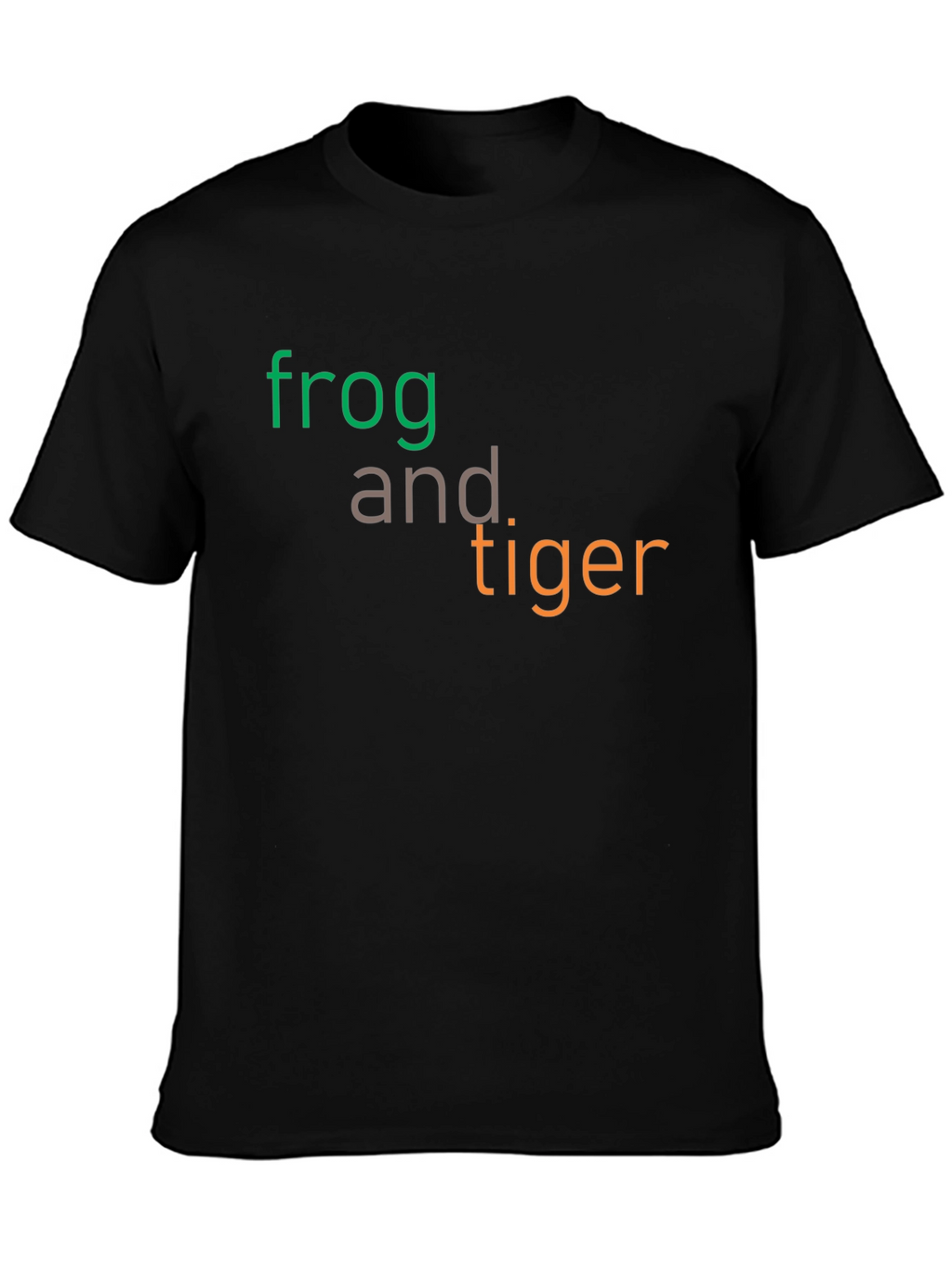 Frog and Tiger Graphic Tee - Black Cotton T-Shirt