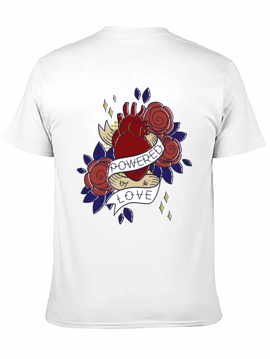 Heart & Roses Graphic T-Shirt - Powered by Love