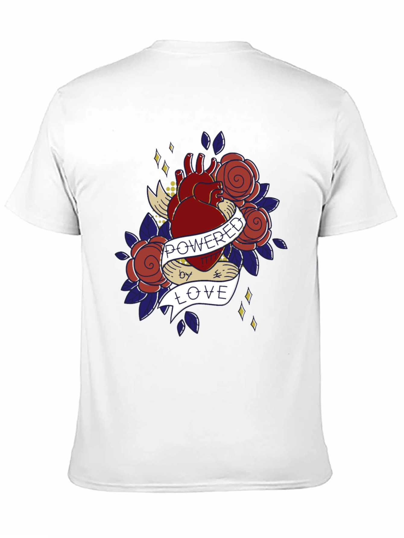 Heart & Roses Graphic T-Shirt - Powered by Love