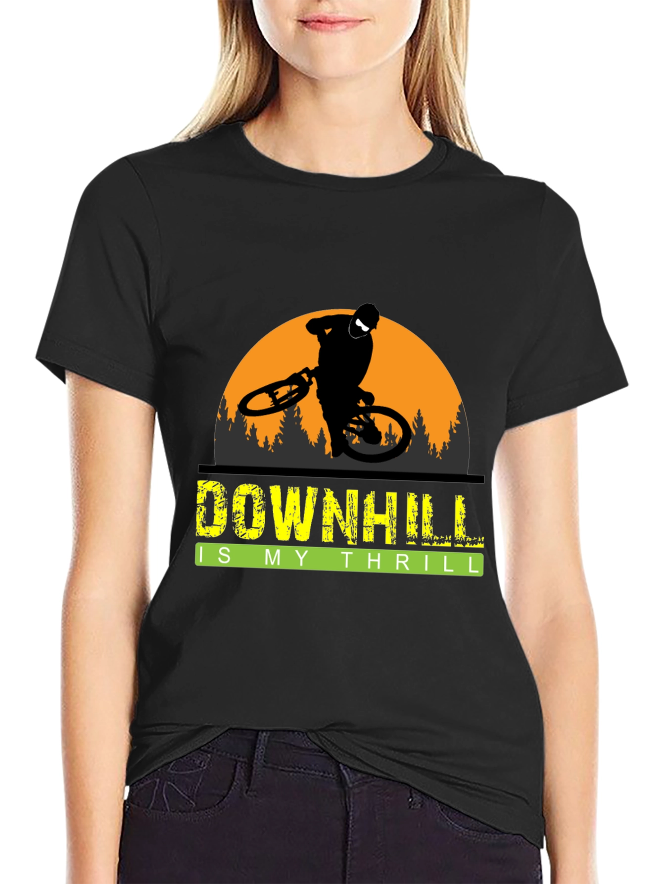 Downhill is My Thrill Graphic Tee - Mountain Biking Shirt