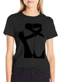 Abstract Ballet Pointe Shoes Graphic Tee - Black