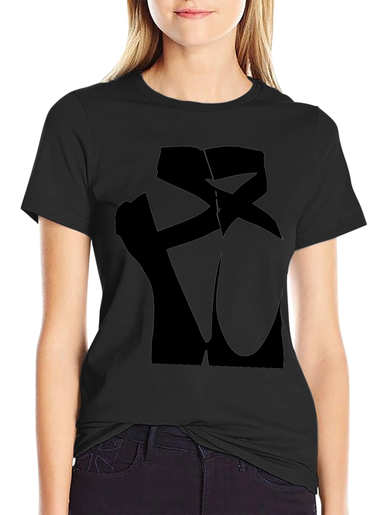 Abstract Ballet Pointe Shoes Graphic Tee - Black