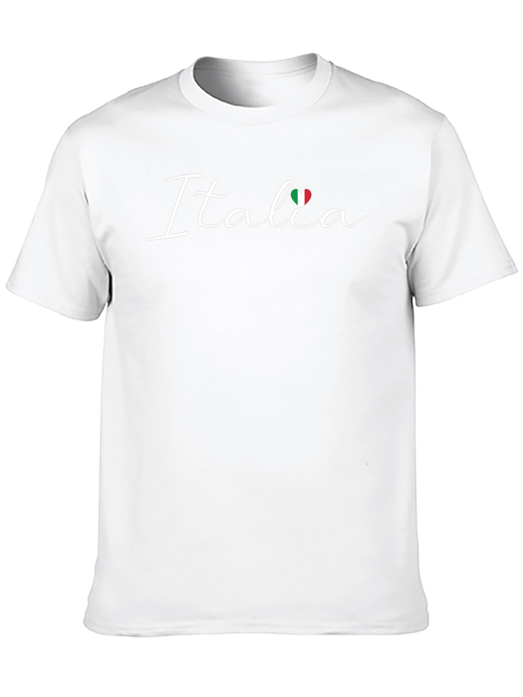 Italia Heart Flag Graphic Black T-Shirt
