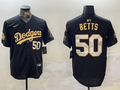 Men's Los Angeles Dodgers Mookie Betts Black Game Player Jerseys