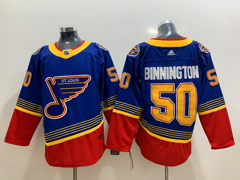 Men's St. Louis Blues Jordan Binnington #50 Blue Breakaway Player Jerseys
