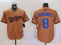 Men's Los Angeles Dodgers Enrique Hernandez #8 Brown Game Player Jerseys