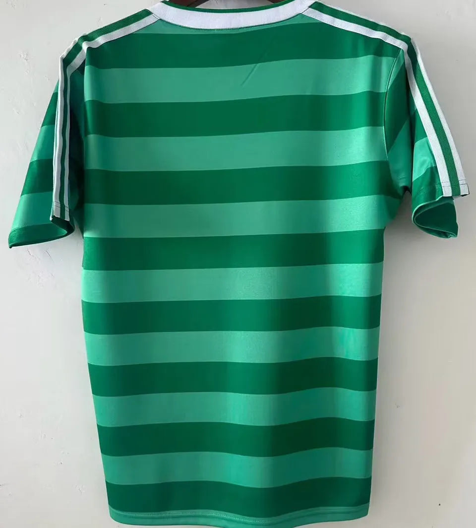 1984 Germany Away Green Retro Soccer Jersey Back
