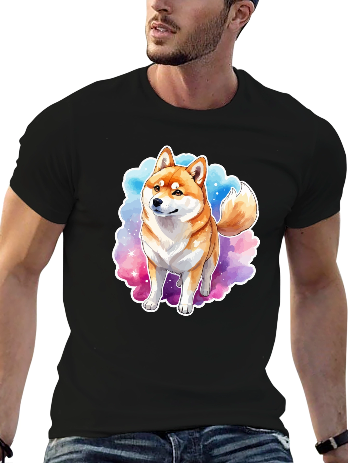 Shiba Inu Watercolor Graphic Tee