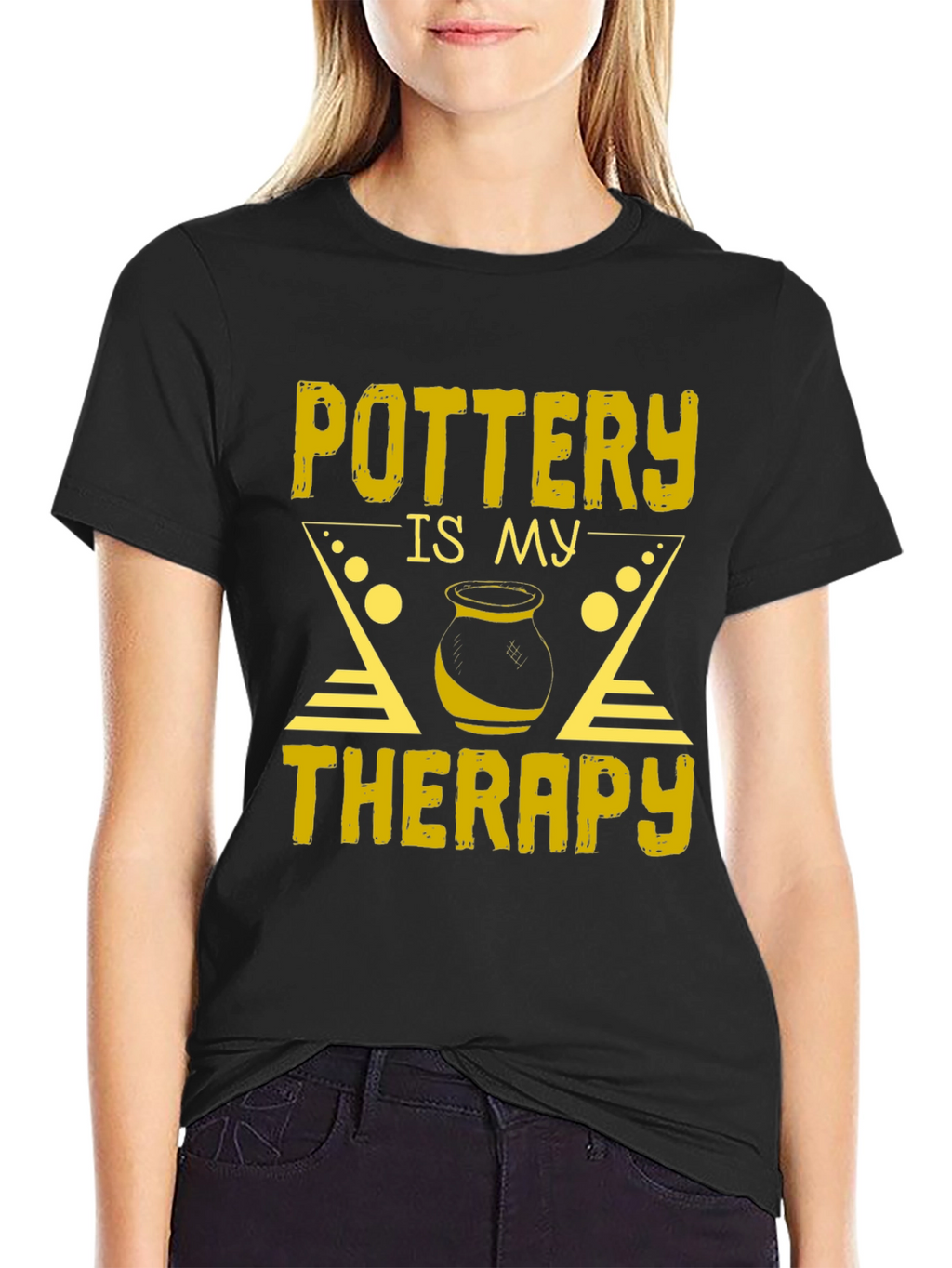Pottery is My Therapy T-Shirt - Black