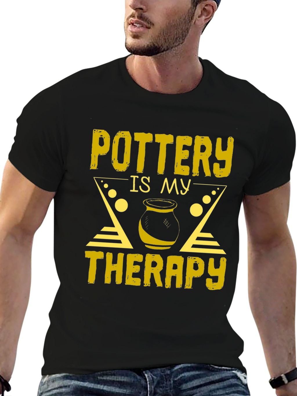 Pottery is My Therapy T-Shirt - Black