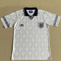 1990 England Home White Retro Soccer Jersey Front