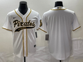 Men's Pittsburgh Pirates White Blank Replica Jerseys Joint Edition