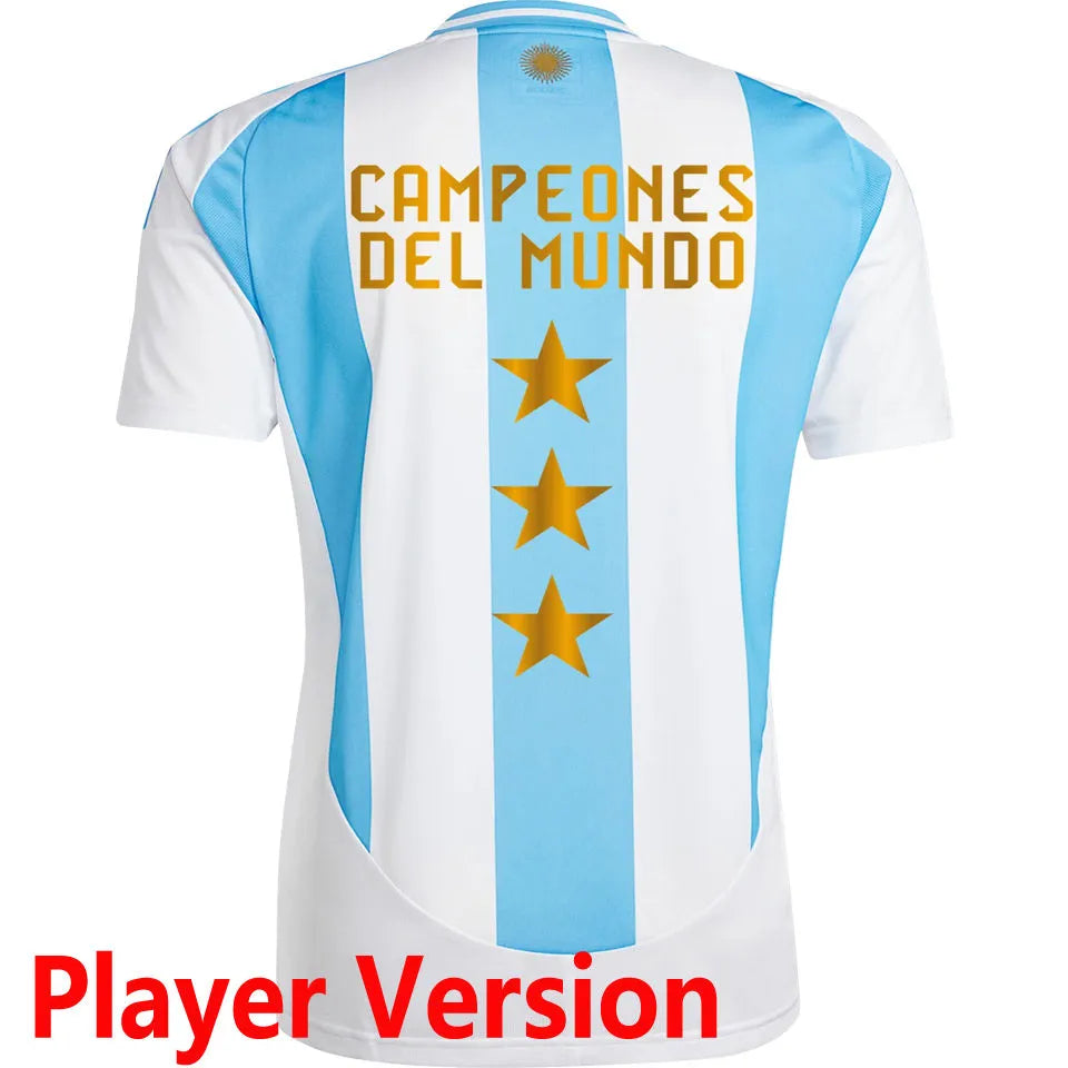 CAMPEONES DEL MUNDO 3 Stars Argentina Home Player Version Jersey 2024/25 (Have FlFA World Champion 2022 球员版有胸前章) ★★ Front