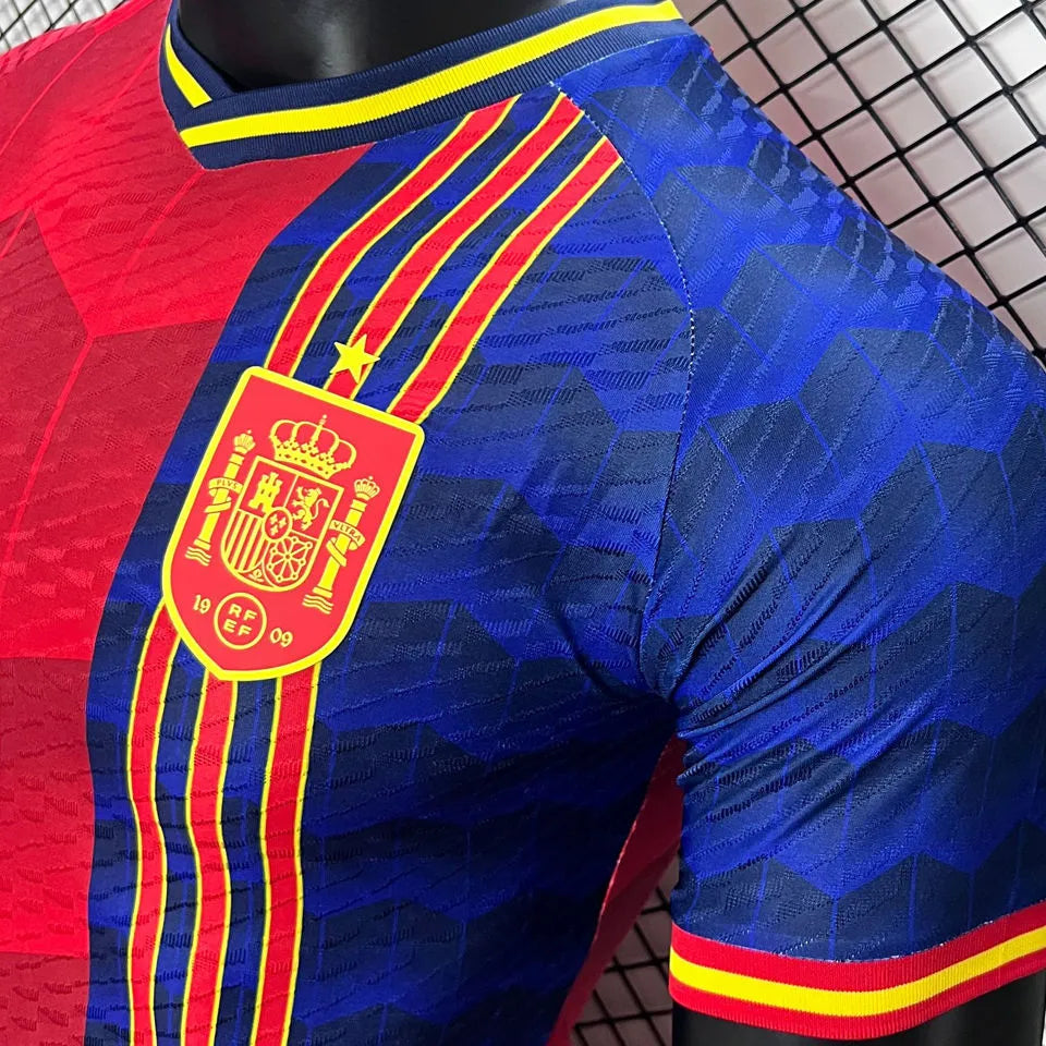 2024/25 Spain Special Edition Red Player Version Soccer Jersey Detail 3