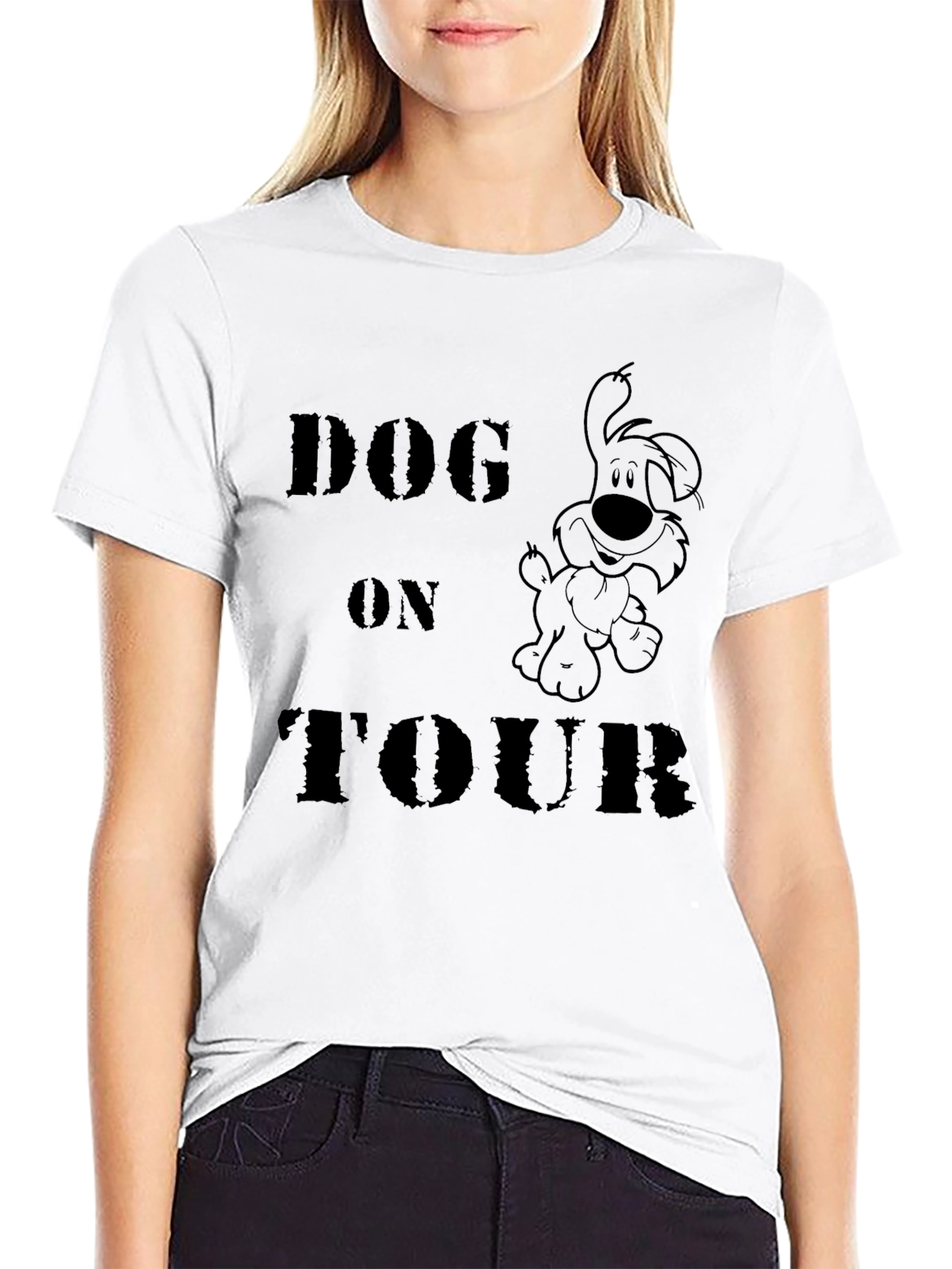 Dog On Tour Graphic T-Shirt - Black