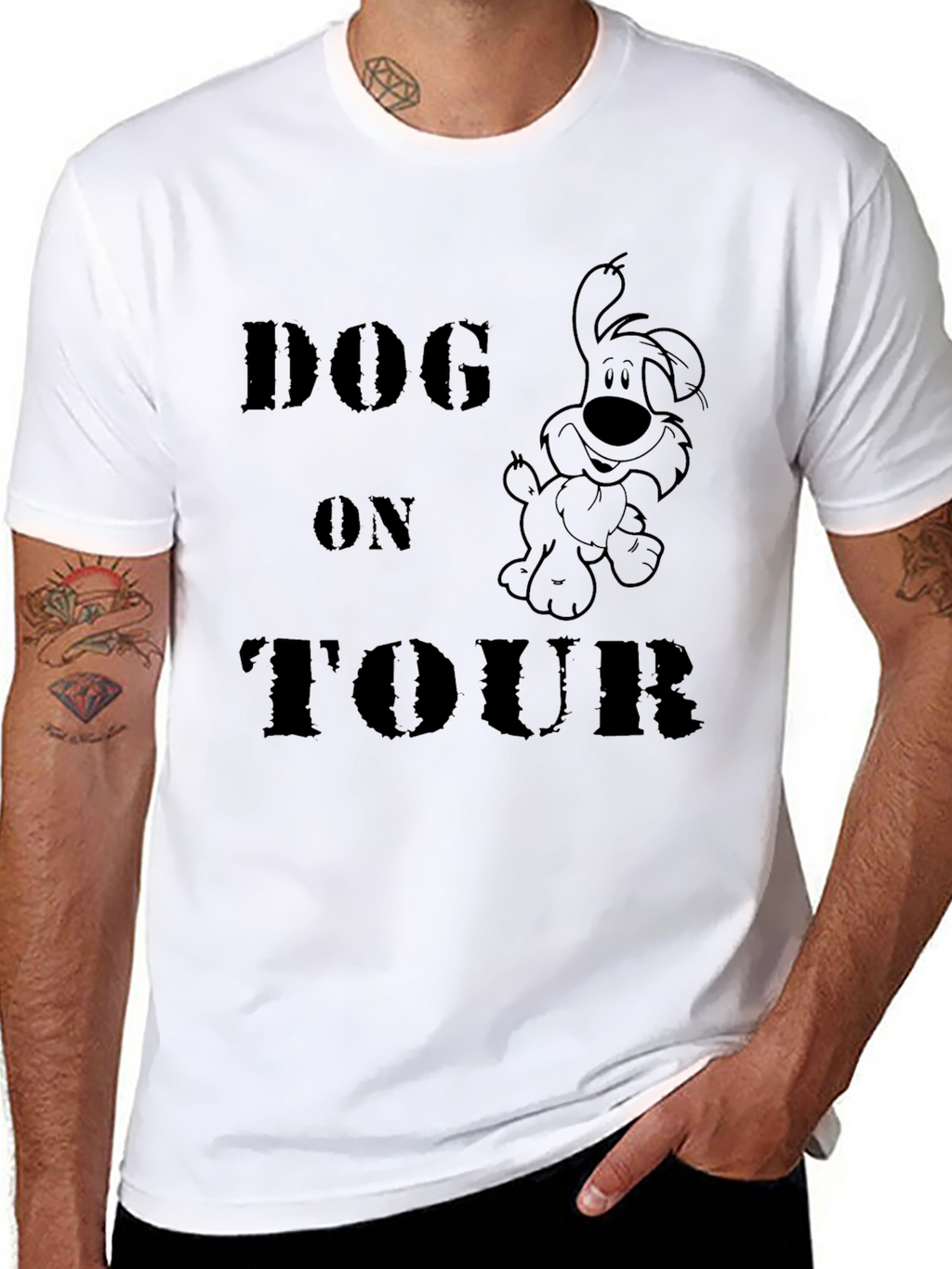 Dog On Tour Graphic T-Shirt - Black