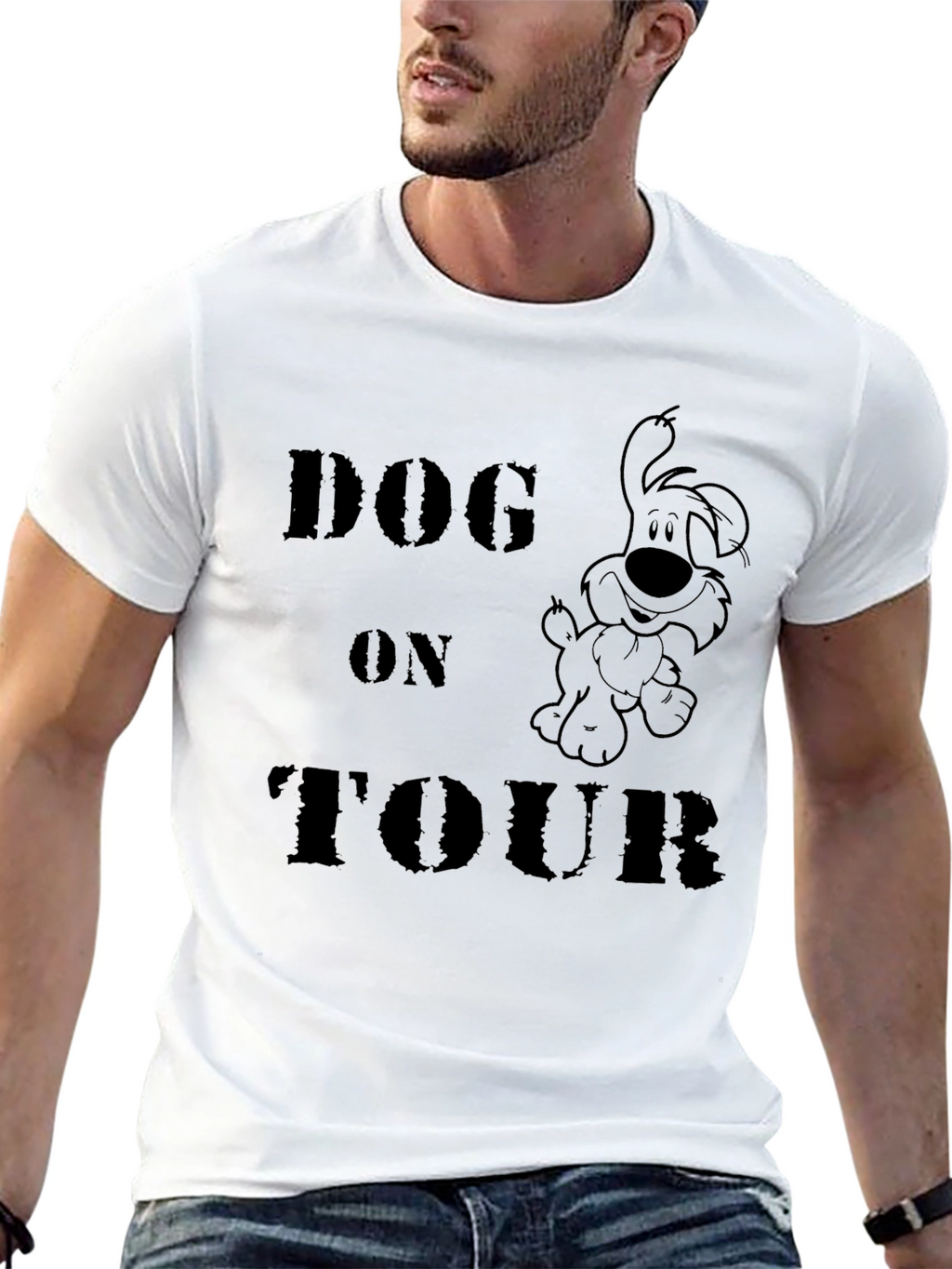 Dog On Tour Graphic T-Shirt - Black