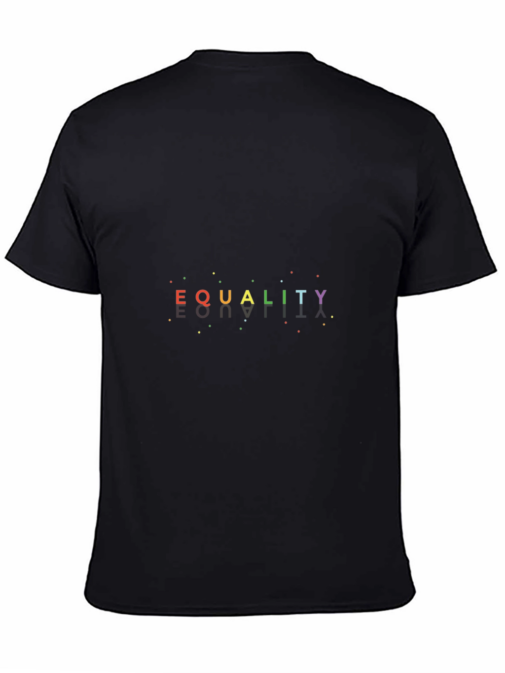 Equality Rainbow Graphic Tee - Black Cotton Shirt