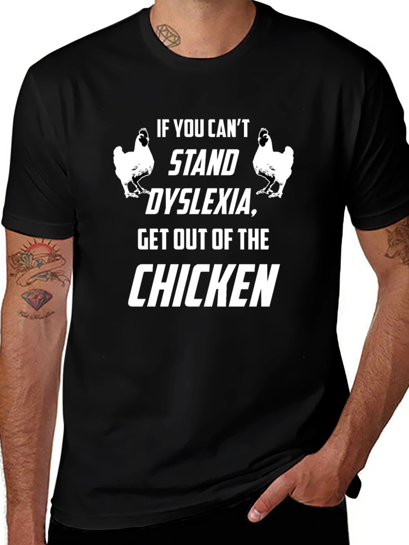 Dyslexia Chicken Humor Graphic Tee