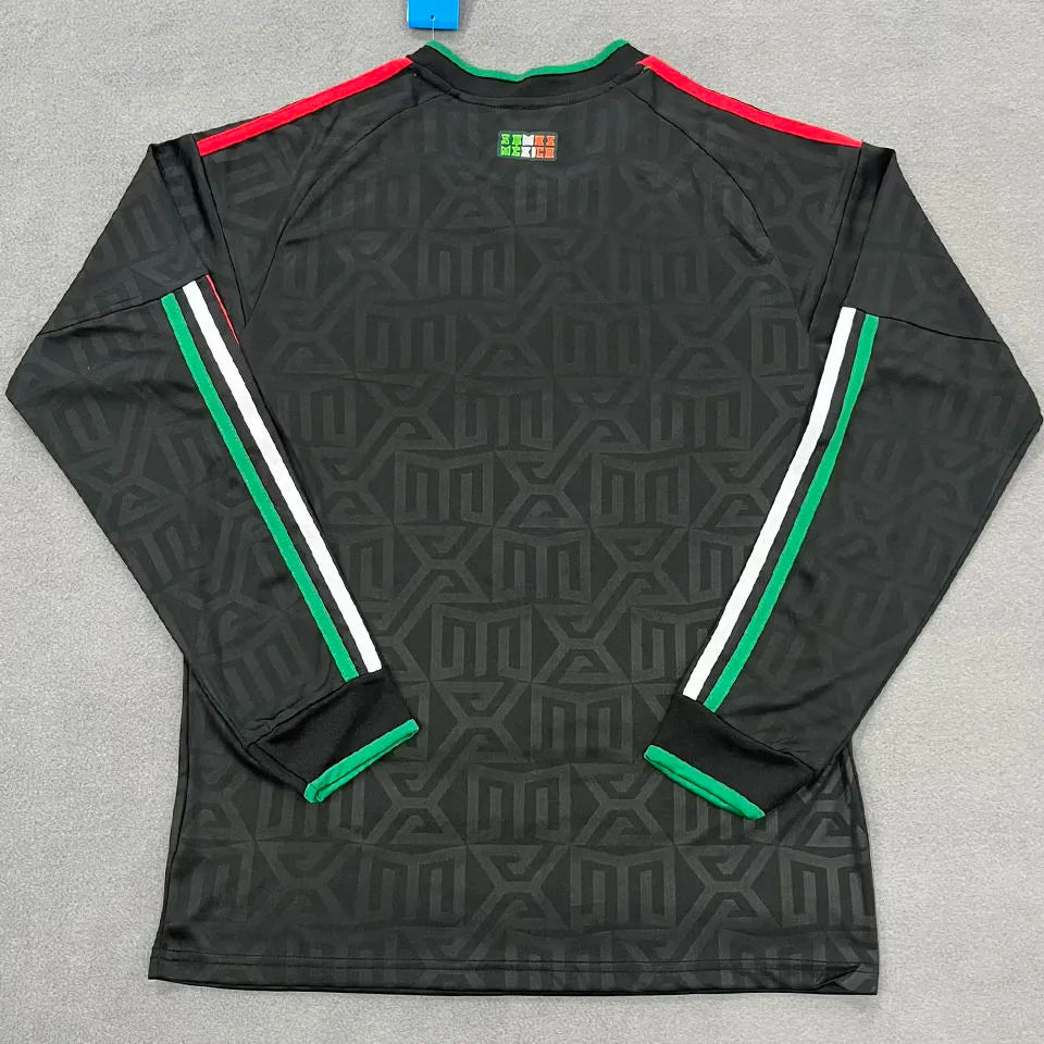 2026/27 Mexico Third Black Fans Long Sleeve Soccer Jersey Back