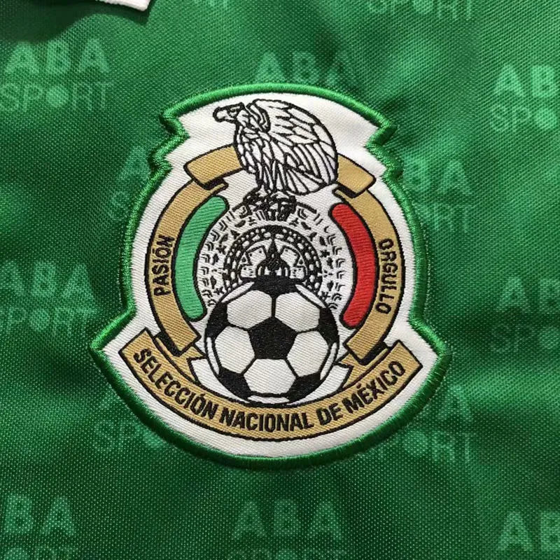 1995 Mexico Home Green Retro Soccer Jersey Detail 1