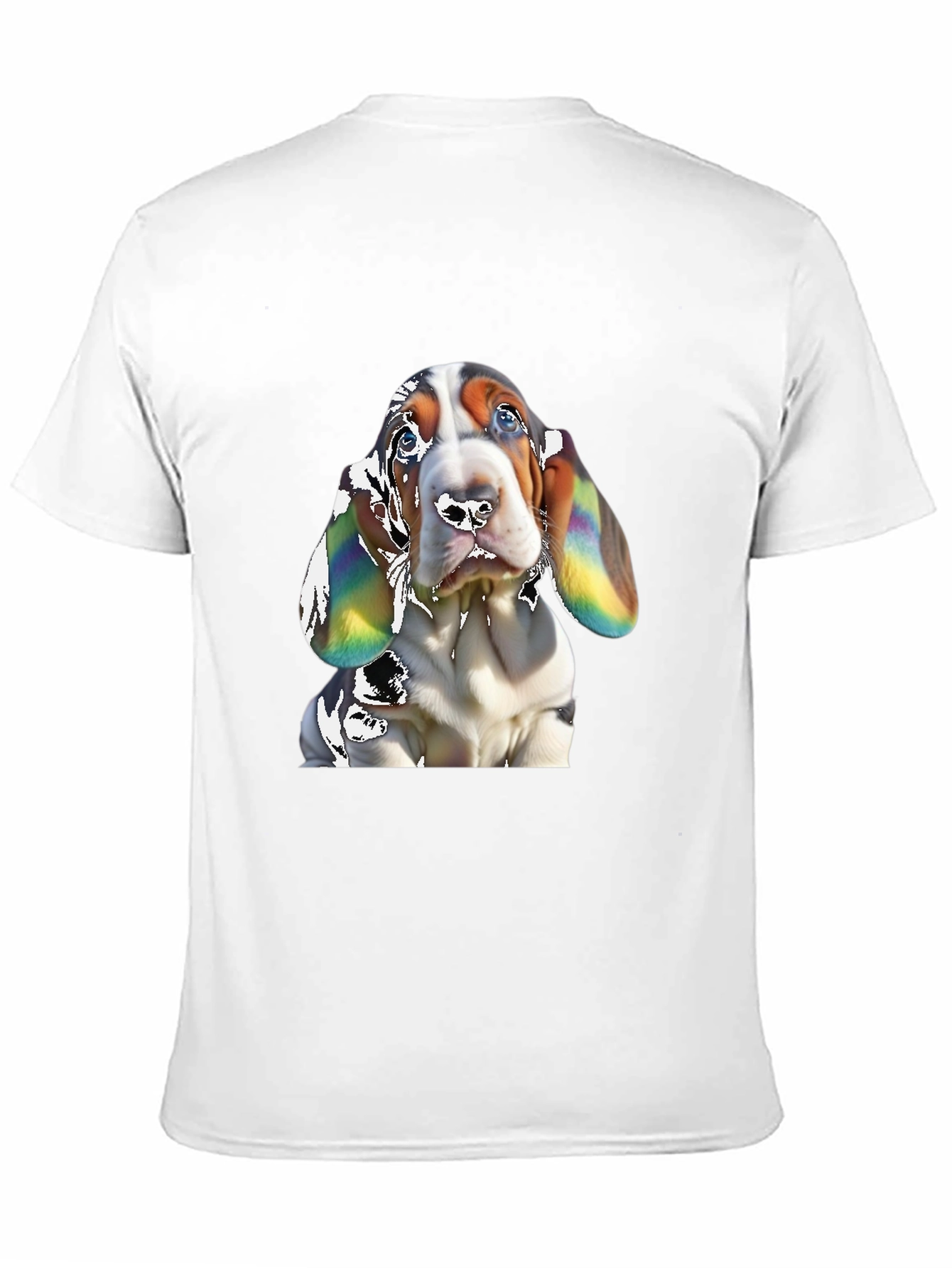 Basset Hound Dog Graphic Print Black T-Shirt
