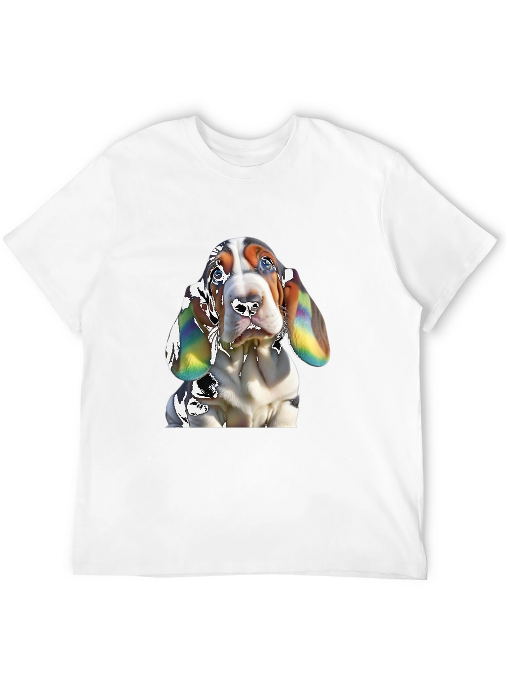 Basset Hound Dog Graphic Print Black T-Shirt