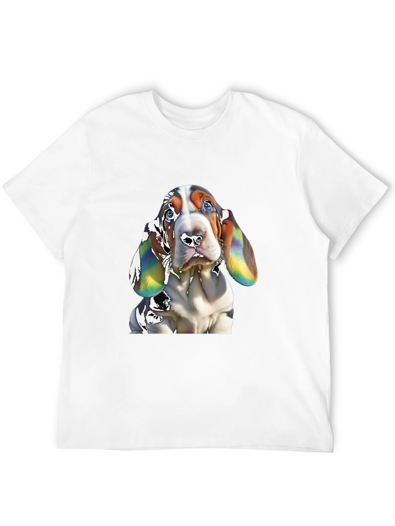 Basset Hound Dog Graphic Print Black T-Shirt