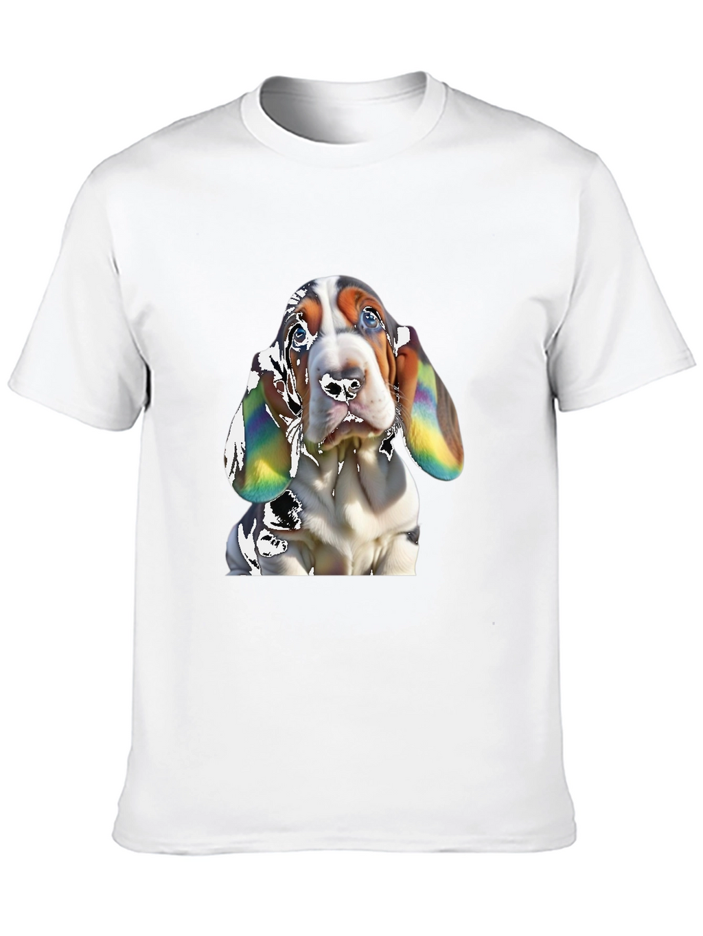 Basset Hound Dog Graphic Print Black T-Shirt