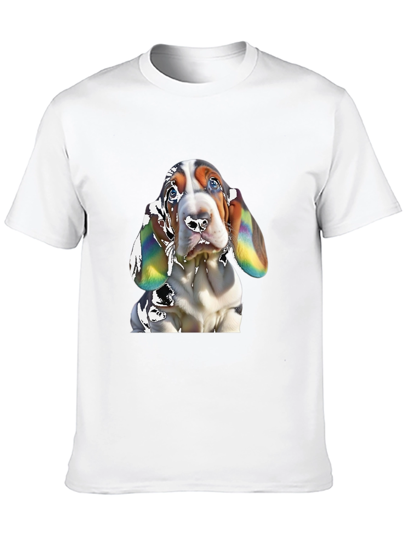 Basset Hound Dog Graphic Print Black T-Shirt