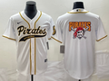 Men's Pittsburgh Pirates White Replica Team Jerseys Joint Edition