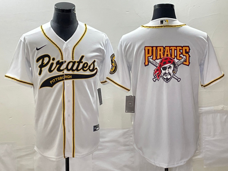 Men's Pittsburgh Pirates White Replica Team Jerseys Joint Edition