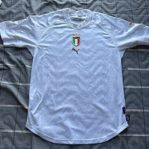 2004 Italy Away White Retro Soccer Jersey Front