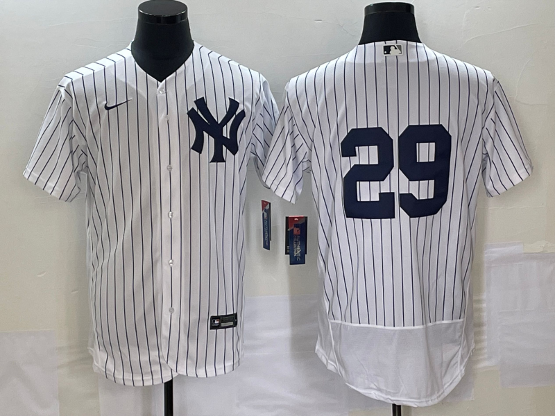 Men's New York Yankees Catfish Hunter #29 White Replica Player Name Jerseys