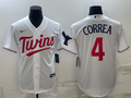 Men's Minnesota Twins Carlos Correa #4 White Home Replica Player Jerseys