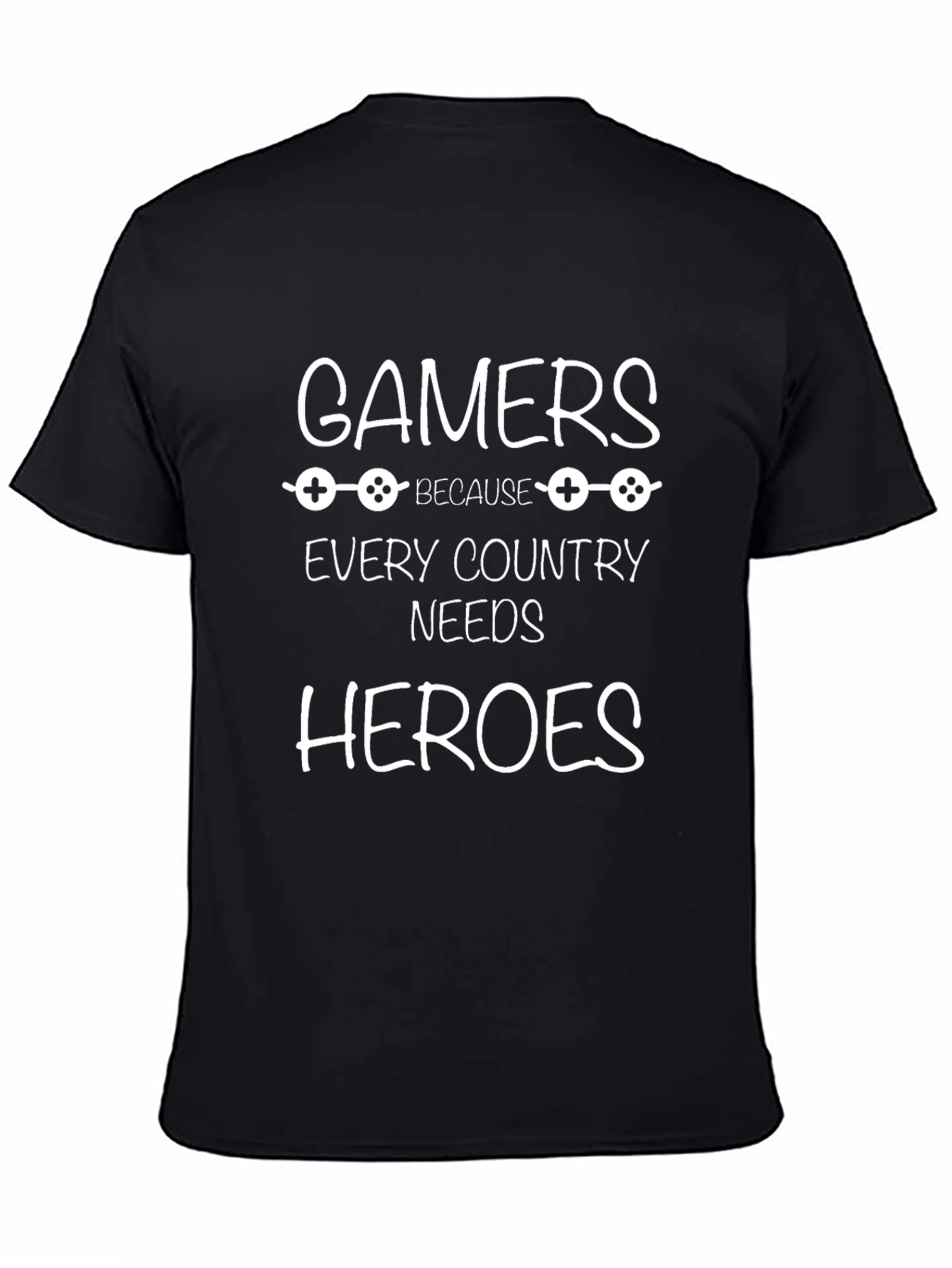 Gamers Heroes Graphic Black T-Shirt