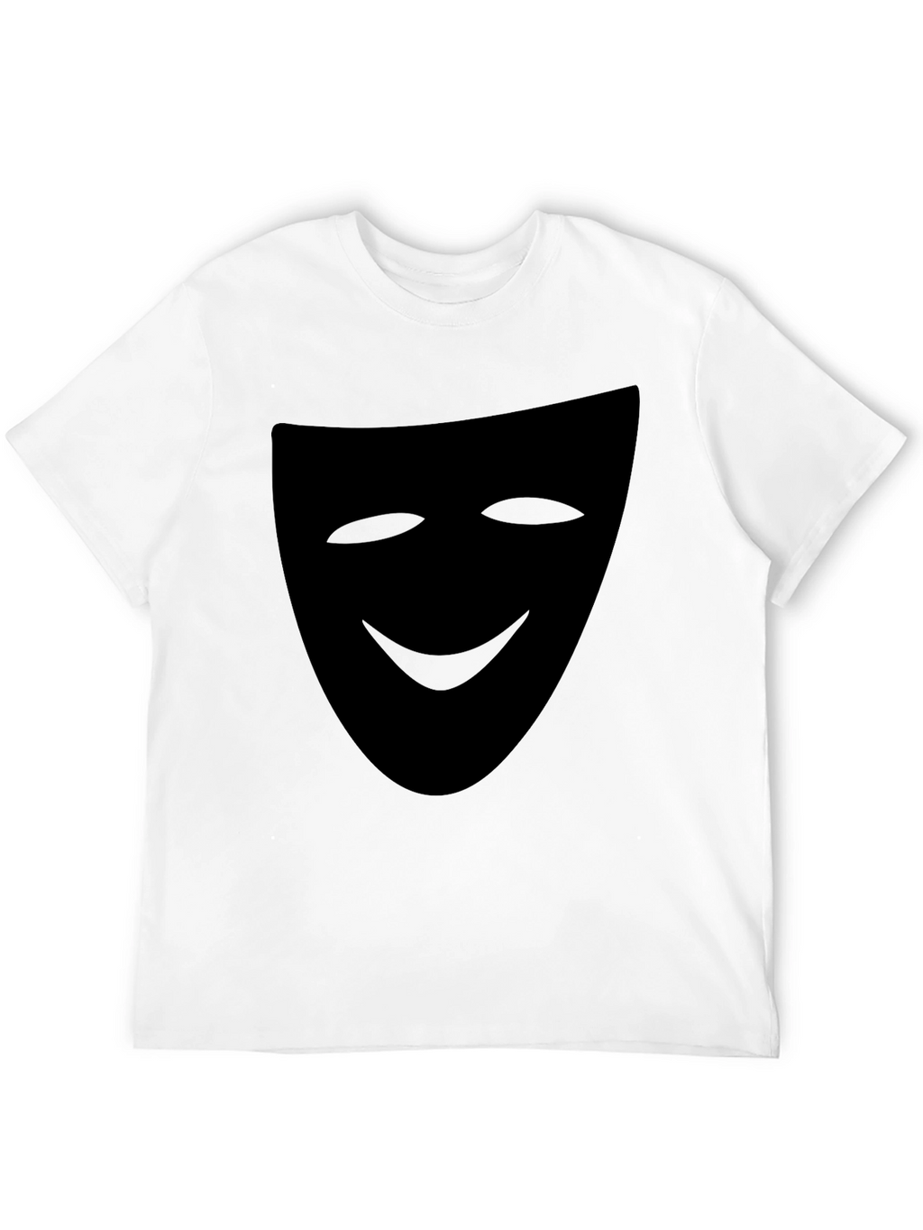Smiling Mask Graphic Tee - Black Casual T-Shirt
