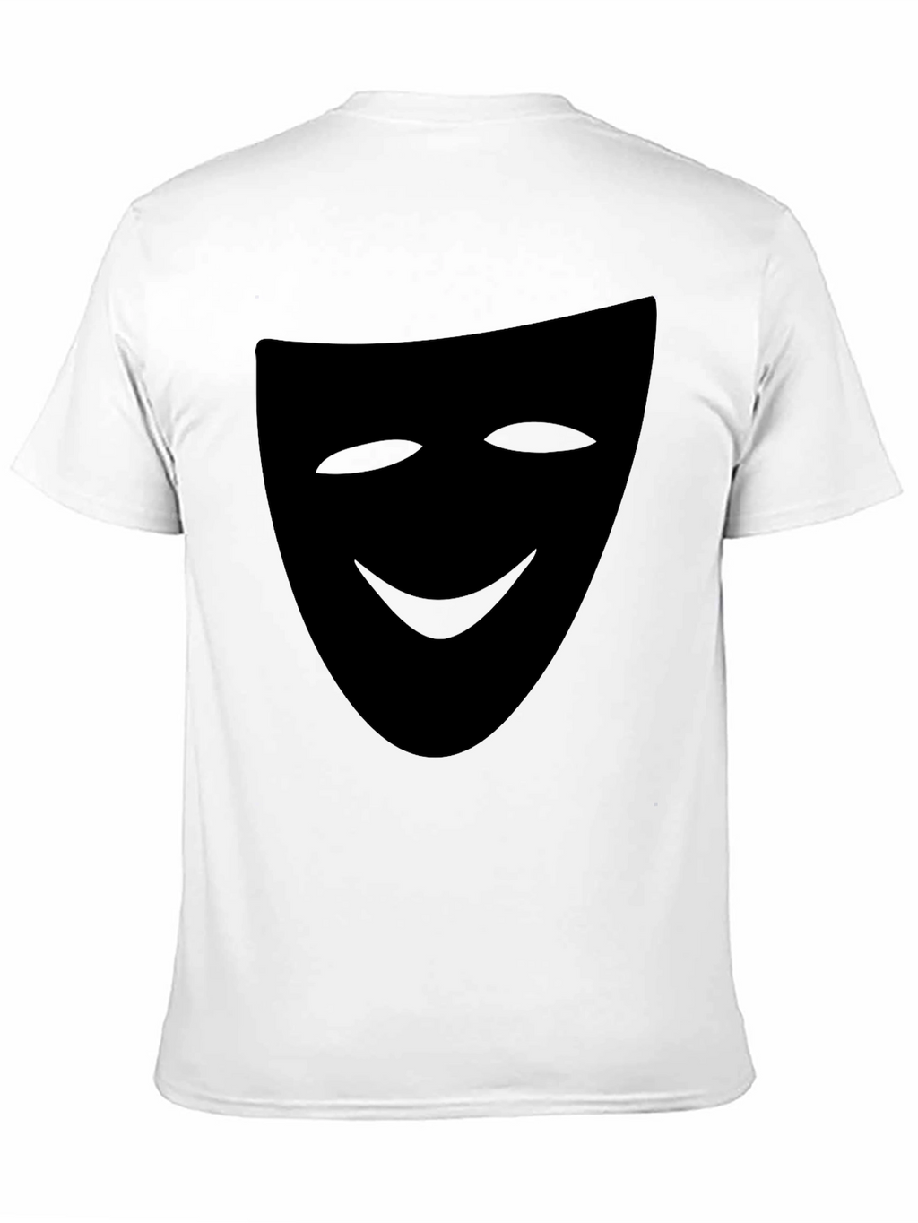 Smiling Mask Graphic Tee - Black Casual T-Shirt