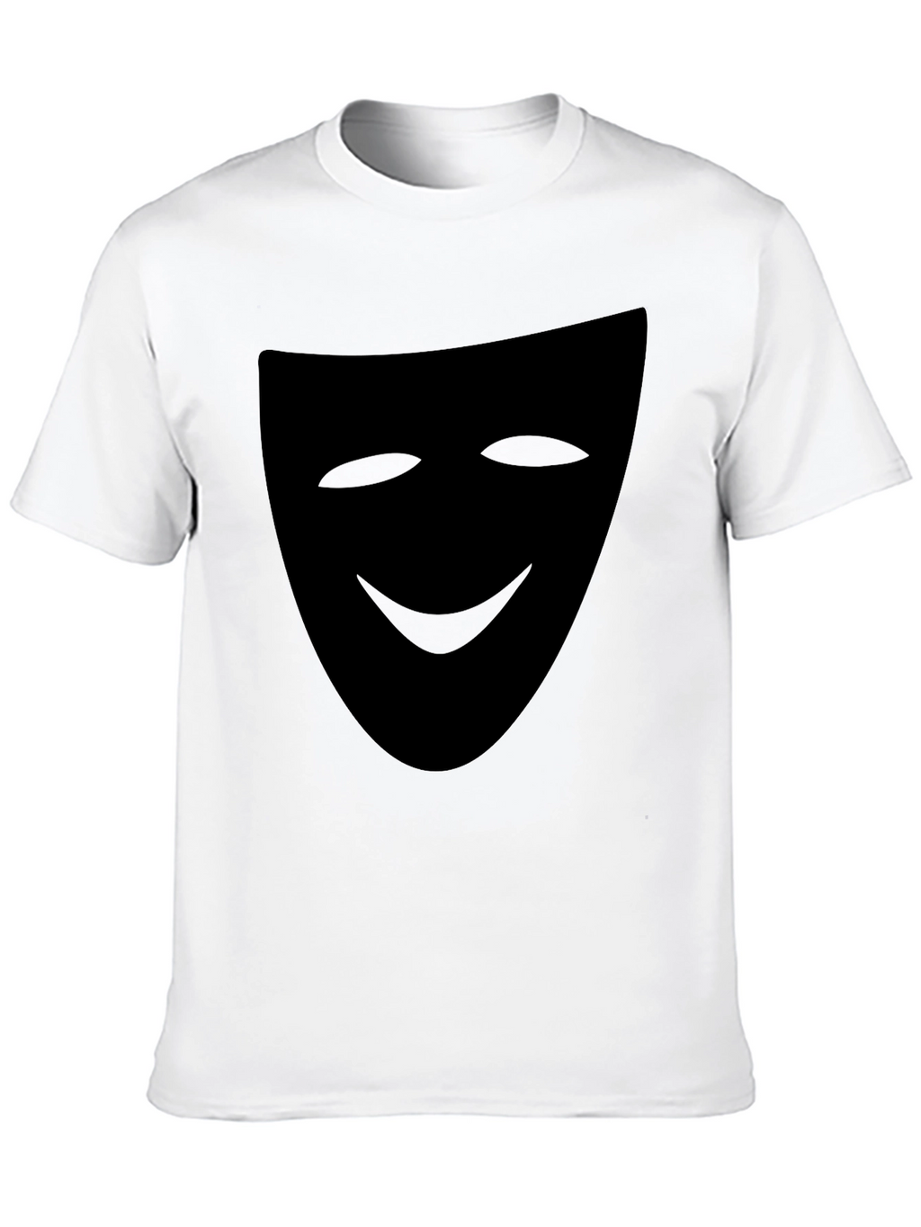 Smiling Mask Graphic Tee - Black Casual T-Shirt
