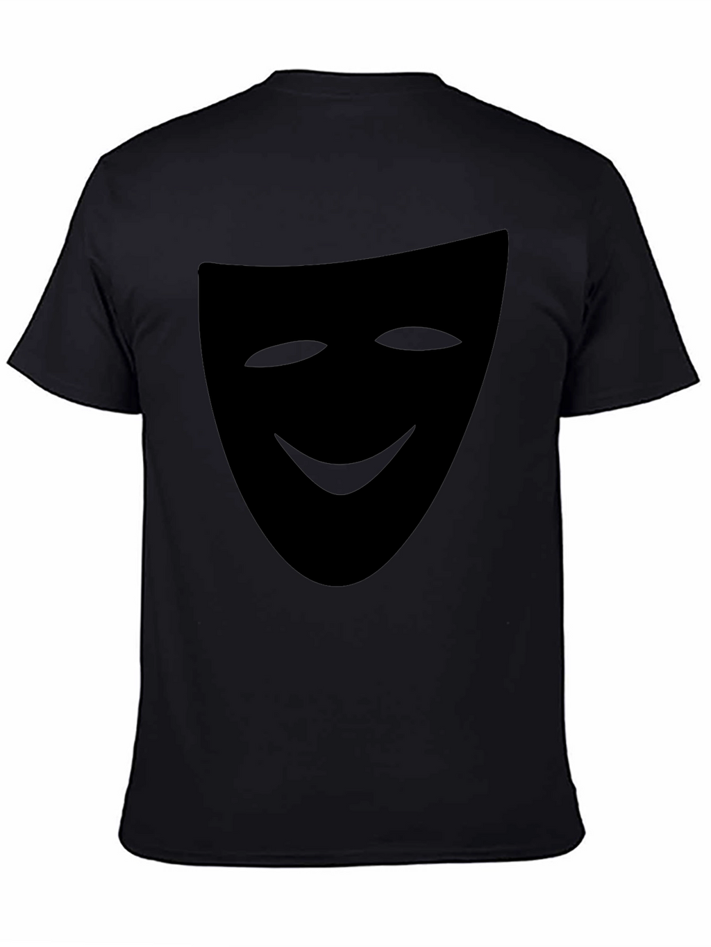 Smiling Mask Graphic Tee - Black Casual T-Shirt