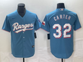 Men's Texas Rangers Evan Carter #32 Light Blue Replica Player Jerseys