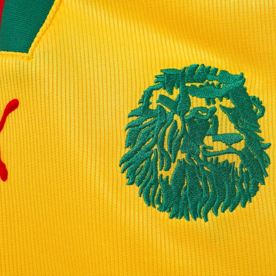 1998 Cameroun Away Retro Soccer Jersey Detail 2