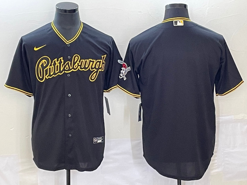Men's Pittsburgh Pirates Black Blank Replica Team Jerseys