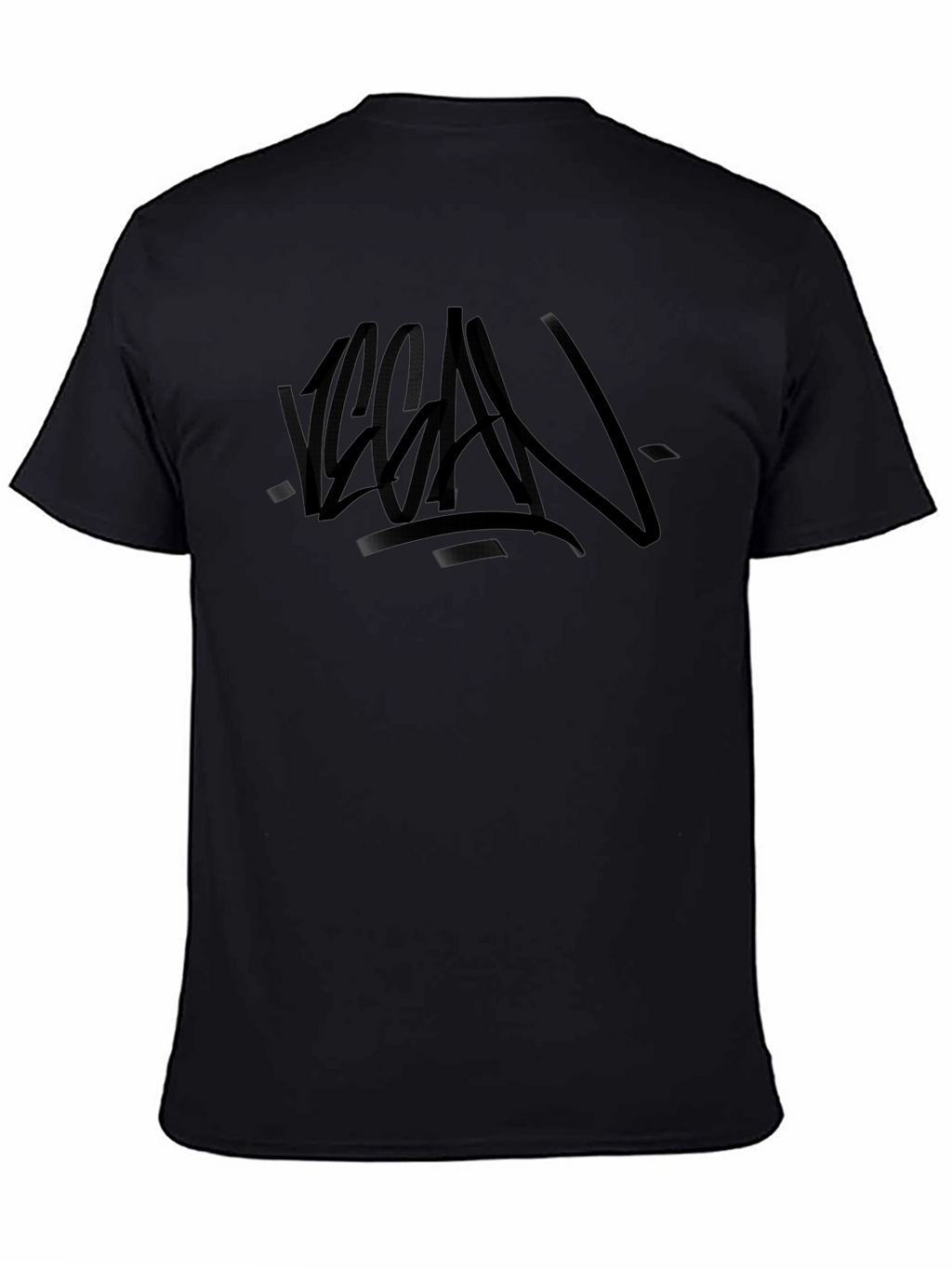 Vegan Graffiti Style Black T-Shirt