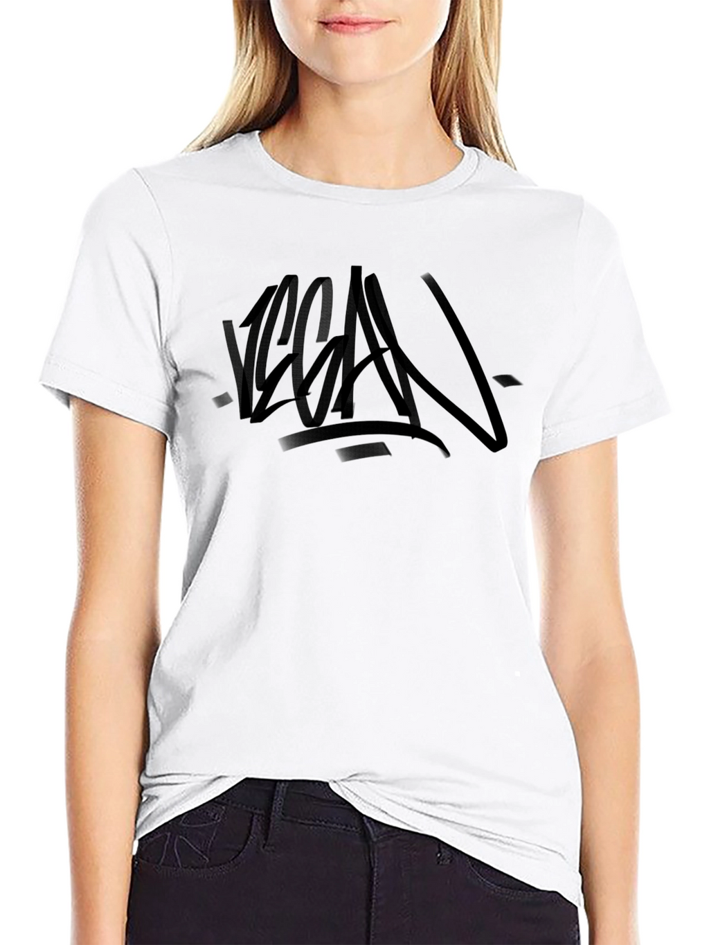 Vegan Graffiti Style Black T-Shirt