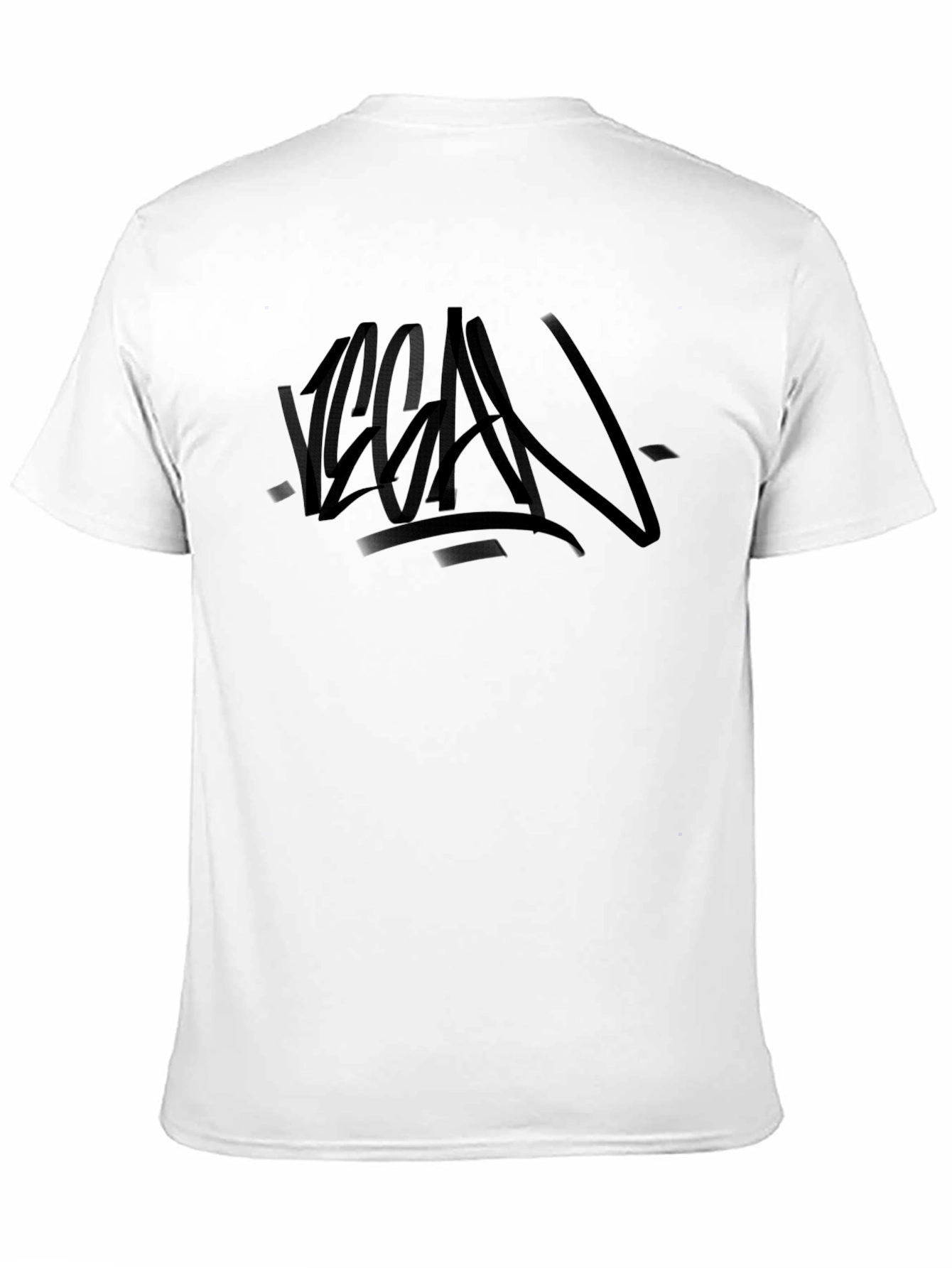 Vegan Graffiti Style Black T-Shirt