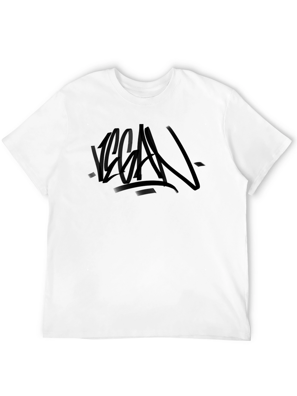 Vegan Graffiti Style Black T-Shirt